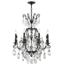 Bethel International Canada BET79C32BLK - 8-Light Matte Black Iron Chandelier With Clear Crystals